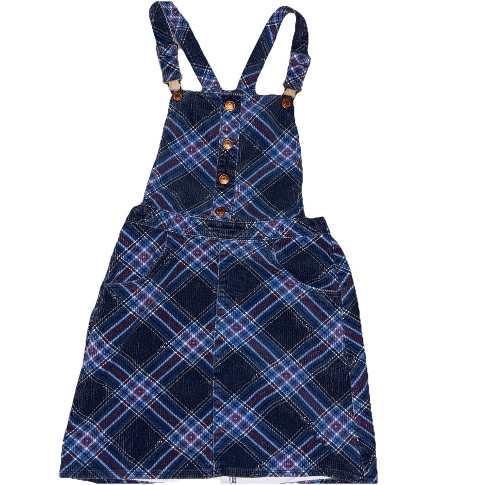 Levi s Kids Girls L Corduroy Skirtall Medieval Blue Plaid Overall Patriotic